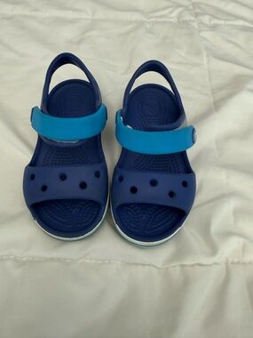 CROCS Kids Blue Sandals with Aqua Strap